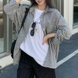 チェック柄オーバーサイズ長袖シャツ レディース トップス | Doux Belle | 詳細画像4