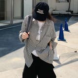 チェック柄オーバーサイズ長袖シャツ レディース トップス | Doux Belle | 詳細画像7