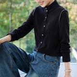 斜めボタンスタンドカラー長袖ブラウス レディース トップス | Doux Belle | 詳細画像11