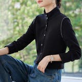 斜めボタンスタンドカラー長袖ブラウス レディース トップス | Doux Belle | 詳細画像14