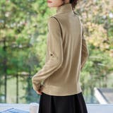斜めボタンスタンドカラー長袖ブラウス レディース トップス | Doux Belle | 詳細画像7