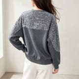 スパンコール切り替えクルーネック長袖プルオーバー レディース トップス | Doux Belle | 詳細画像7