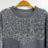 スパンコール切り替えクルーネック長袖プルオーバー レディース トップス | Doux Belle | 詳細画像8