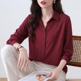 ベーシック襟付き長袖シャツブラウス レディース トップス | Doux Belle | 詳細画像12