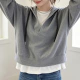 レイヤード風スキッパーフードパーカー レディース トップス | Doux Belle | 詳細画像6