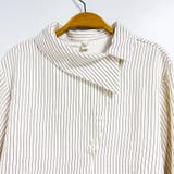 アシンメトリー変形襟ストライプ長袖シャツブラウス レディース トップス | Doux Belle | 詳細画像10
