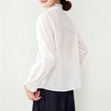 レース切り替えスタンドカラー長袖シャツブラウス レディース トップス | Doux Belle | 詳細画像9