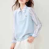 総柄アクセントレイヤード風ドッキングシャツブラウス レディース トップス | Doux Belle | 詳細画像5