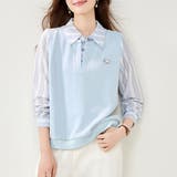 総柄アクセントレイヤード風ドッキングシャツブラウス レディース トップス | Doux Belle | 詳細画像7