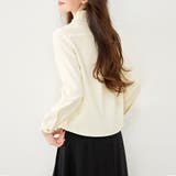 フリルネックスタンドカラー長袖シャツブラウス レディース トップス | Doux Belle | 詳細画像9