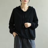 三角モチーフ付き長袖パーカー レディース トップス | Doux Belle | 詳細画像12