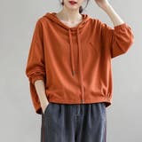 三角モチーフ付き長袖パーカー レディース トップス | Doux Belle | 詳細画像9