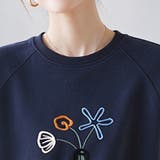 フラワー刺繍クルーネック長袖スウェットプルオーバ レディース トップス | Doux Belle | 詳細画像13