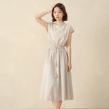 フレアワンピース フレンチスリーブ ロングワンピース | Doux Belle  | 詳細画像14 