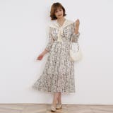 マキシワンピース ロングワンピース シフォンワンピース 花柄 Vネック | Doux Belle | 詳細画像14
