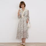マキシワンピース ロングワンピース シフォンワンピース 花柄 Vネック | Doux Belle | 詳細画像15