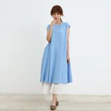 ライトブルー | ワンピース ノースリーブ マキシ丈 | Doux Belle 