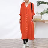 ワンピース ロング丈 半袖  vネック ボタン ゆったり | Doux Belle  | 詳細画像14 