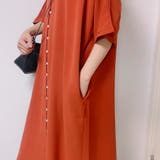 ワンピース ロング丈 半袖  vネック ボタン ゆったり | Doux Belle  | 詳細画像24 