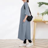 ワンピース ロング丈 半袖  vネック ボタン ゆったり | Doux Belle  | 詳細画像6 