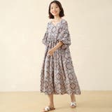 ワンピース 半袖 ロングワンピ エスニック フレアワンピース | Doux Belle | 詳細画像9