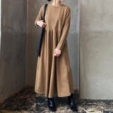 ワンピース 長袖 ロングワンピ フレア 丸襟 | Doux Belle | 詳細画像13