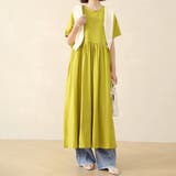 ライム | コットン100％マキシワンピース ロング丈 半袖 | Doux Belle 