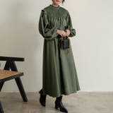 シャーリングワンピース スモッキング ボリュームスリーブ | Doux Belle  | 詳細画像1 