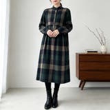 チェック柄ロング丈シャツワンピース レディース ワンピース | Doux Belle | 詳細画像1