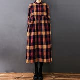チェック柄ロング丈シャツワンピース レディース ワンピース | Doux Belle | 詳細画像10