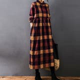 チェック柄ロング丈シャツワンピース レディース ワンピース | Doux Belle | 詳細画像12