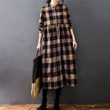 チェック柄ロング丈シャツワンピース レディース ワンピース | Doux Belle | 詳細画像18