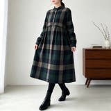 チェック柄ロング丈シャツワンピース レディース ワンピース | Doux Belle | 詳細画像2