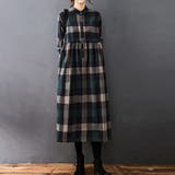 チェック柄ロング丈シャツワンピース レディース ワンピース | Doux Belle | 詳細画像4