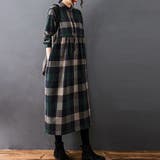 チェック柄ロング丈シャツワンピース レディース ワンピース | Doux Belle | 詳細画像5