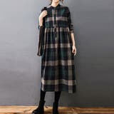 チェック柄ロング丈シャツワンピース レディース ワンピース | Doux Belle | 詳細画像6