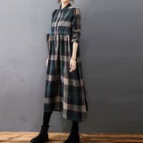 チェック柄ロング丈シャツワンピース レディース ワンピース | Doux Belle | 詳細画像7
