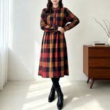 チェック柄ロング丈シャツワンピース レディース ワンピース | Doux Belle | 詳細画像8
