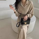 ライトブラウン | シャツワンピース ロング 長袖 | Doux Belle 