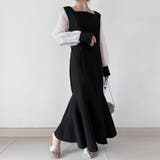 ブラックホワイト | マーメイドシアーロングワンピース | Doux Belle