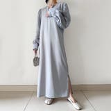 グレー | ドッキングシアーキーネックワンピース | Doux Belle