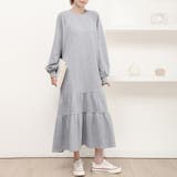 ライトグレー | ラグラン袖ティアードワンピース | Doux Belle 
