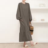 ダークグレー | ラグラン袖ティアードワンピース | Doux Belle 