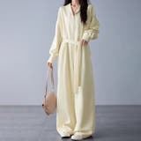 ウエストリボン×ワイドパンツオールインワン | Doux Belle | 詳細画像1