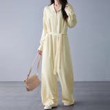 ウエストリボン×ワイドパンツオールインワン | Doux Belle | 詳細画像2