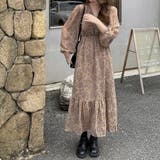 小花柄ウエストギャザーワンピース | Doux Belle  | 詳細画像1 