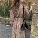 小花柄ウエストギャザーワンピース | Doux Belle  | 詳細画像3 