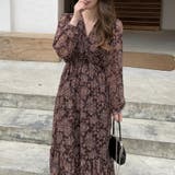 小花柄ウエストギャザーワンピース | Doux Belle  | 詳細画像7 