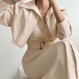 ショート丈ジャケット&ウエストベルト前開シャツワンピース | Doux Belle  | 詳細画像3 