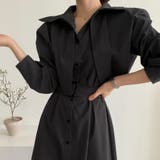 ショート丈ジャケット&ウエストベルト前開シャツワンピース | Doux Belle  | 詳細画像6 